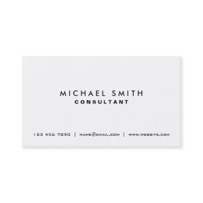 Professional Plain White Elegant Modern Simple Business Card