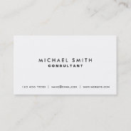 Professional Plain White Elegant Modern Simple Business Card at Zazzle