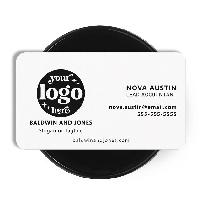 Professional Plain White Generic Design With Logo Business Card (Creator Uploaded)