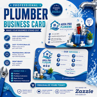 Professional Plumber Business Card | PLUMBING