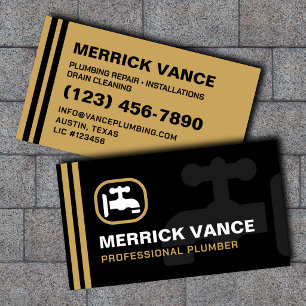 Professional Plumber Emergency Repair Business Card