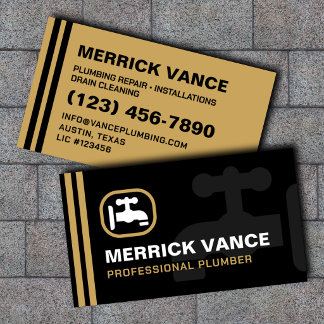 Professional Plumber Emergency Repair Business Card