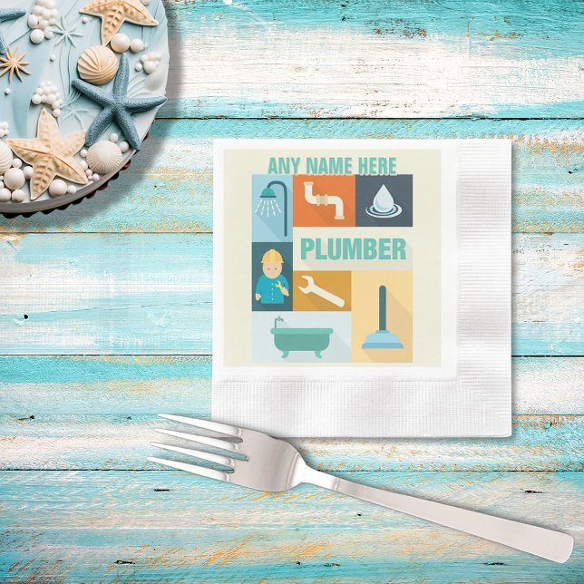 Professional Plumber Iconic Designed Napkins (Creator Uploaded)