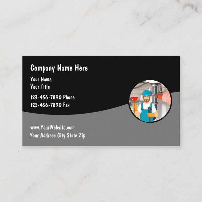 Professional Plumber Service New Business Card (Front)