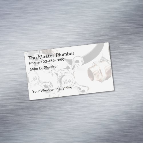 Professional Plumber Services Business Card Magnet