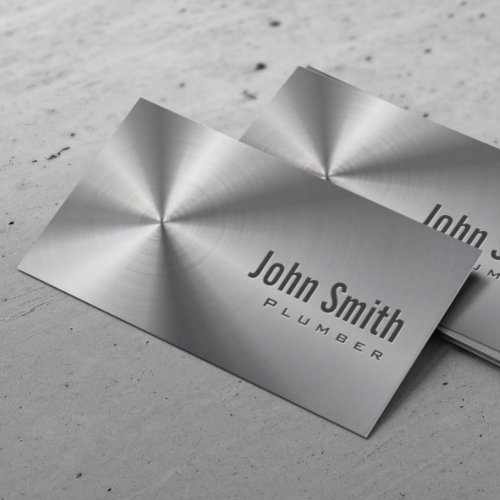 Cool Stainless Steel Plumbing Business Card