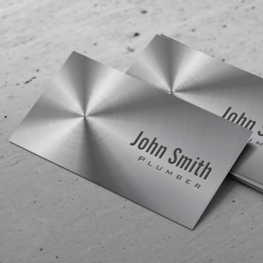 Customizable Cool Stainless Steel Plumbing Business Card