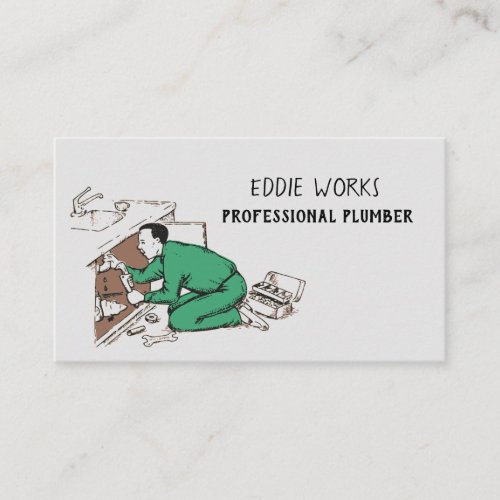 Professional Plumber Working Print Cool Business Card