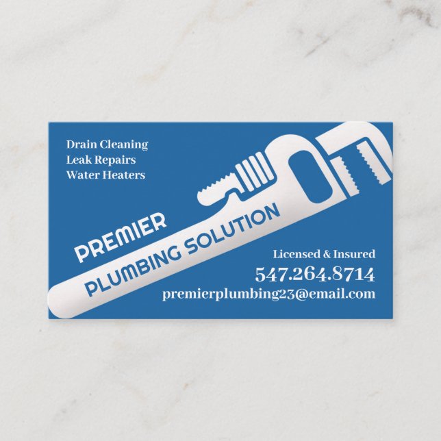 Professional Plumbing Business Card Template (Front)
