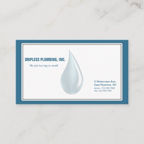 Professional Plumbing Contractor and Service Business Card