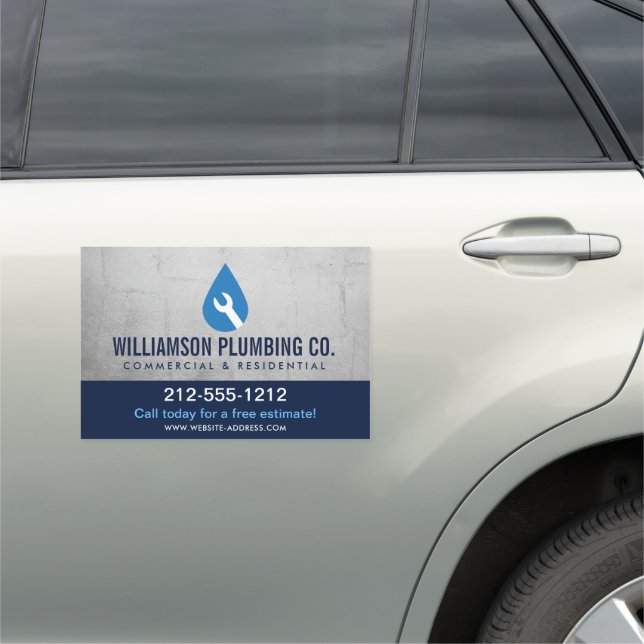 Professional Plumbing Logo Car Magnet (In Situ)