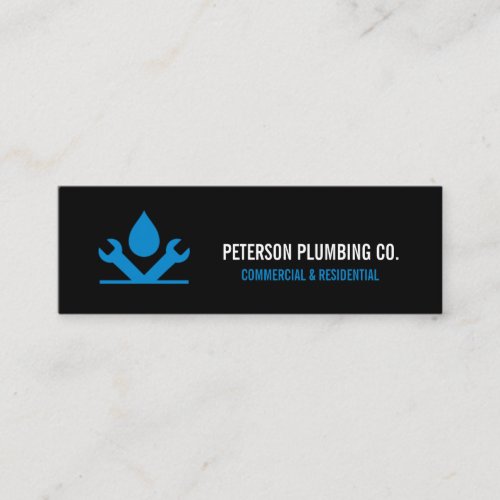 Professional Plumbing Logo with drop  tool black Mini Business Card