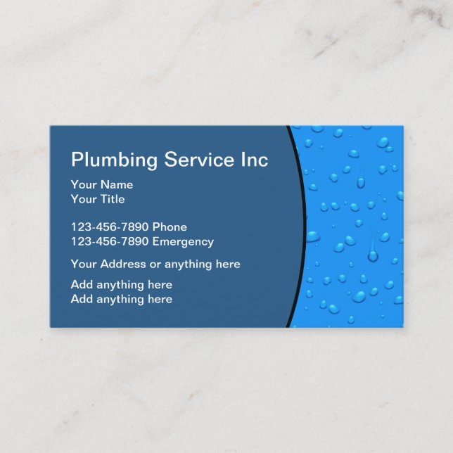 Professional Plumbing Service Business Card (Front)