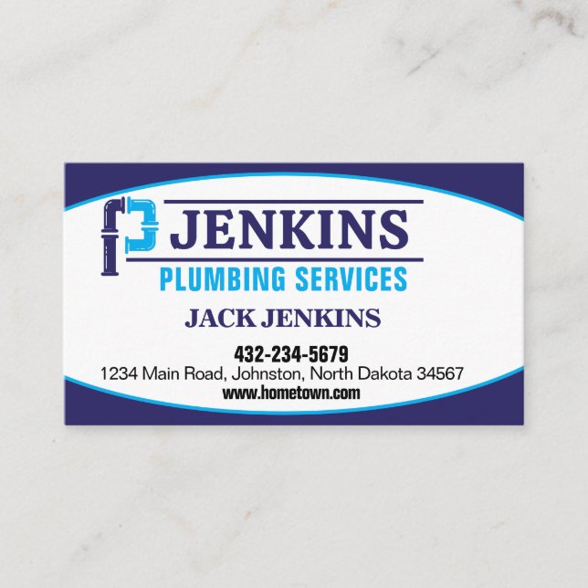Professional Plumbing Service Business Card (Front)