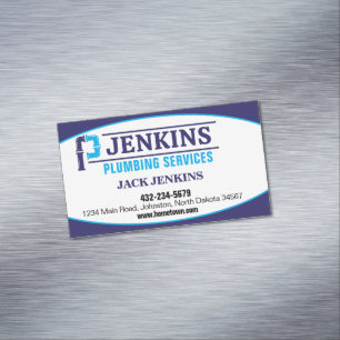 Professional Plumbing Service Business Card Magnet