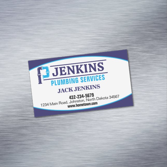 Professional Plumbing Service Business Card Magnet (In Situ)
