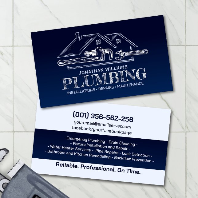 Professional Plumbing Services  Business Card (Creator Uploaded)