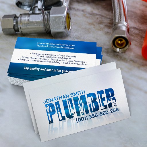 Customizable Professional Plumbing Services  Business Card