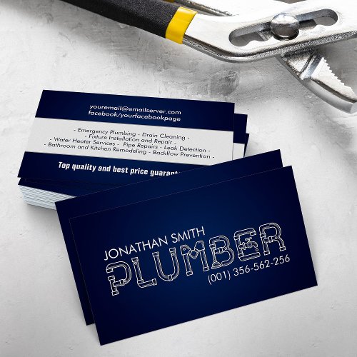 Professional Plumbing Services  Business Card