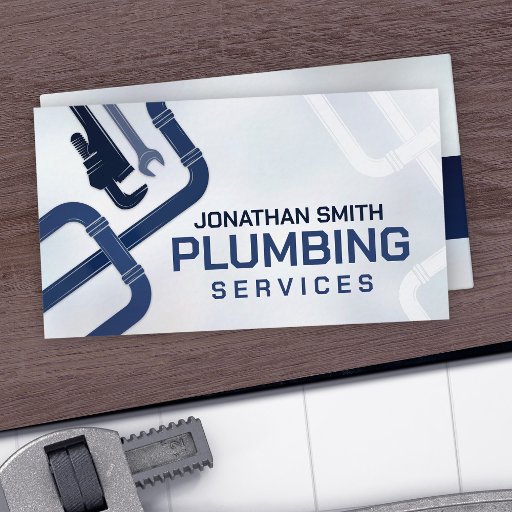Customizable Professional Plumbing Services  Business Card