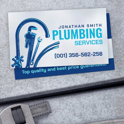 Customizable Professional Plumbing Services  Business Card