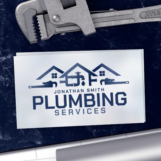 Customizable Professional Plumbing Services  Business Card