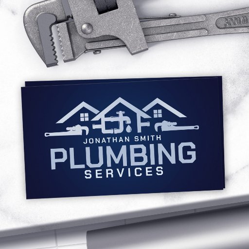 Customizable Professional Plumbing Services  Business Card