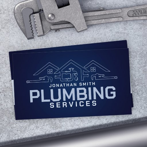 Customizable Professional Plumbing Services  Business Card