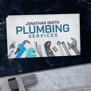 Professional Plumbing Services - Watercolor Business Card
