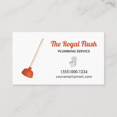 Professional Plunger Contractor Plumbing Service Business Card