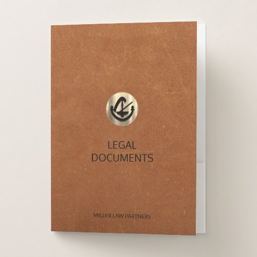 Professional Pocket Folder with Gold Logo Emblem