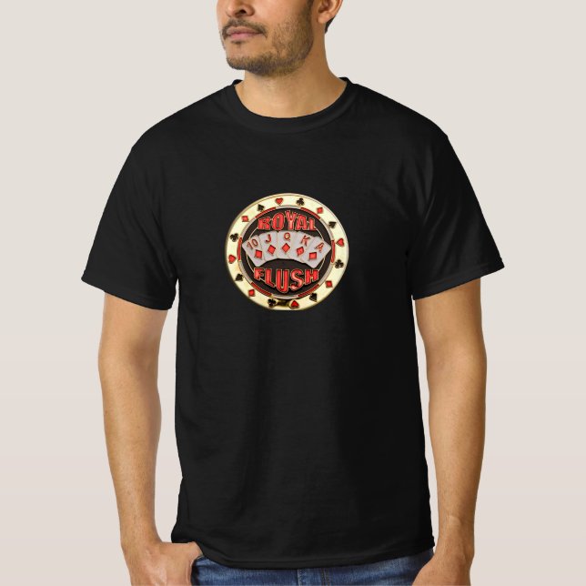 Professional Poker Player Royal Flush Poker Chip  T-Shirt (Front)