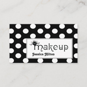 Professional polka dots cat makeup logo business card