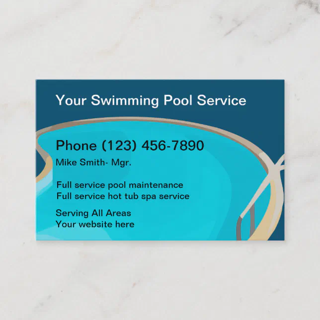 Professional Pool And Spa Service Business Card Zazzle