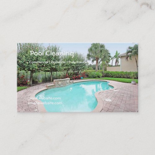 Professional pool cleaning business card