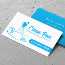 Professional Pool Cleaning & Maintenance Service Business Card