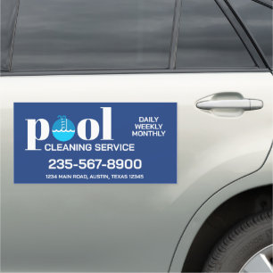 Professional Pool Cleaning Service Car Magnet