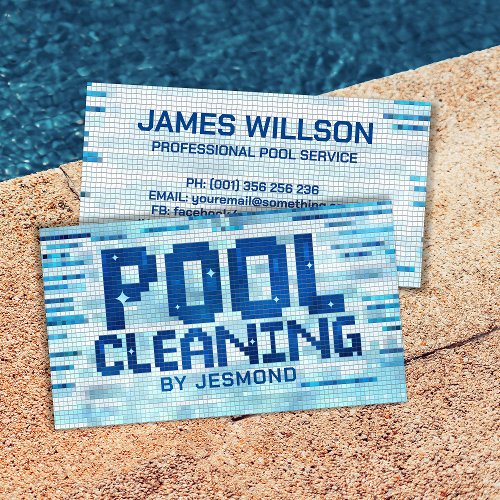 Professional Pool Cleaning Services Business Card
