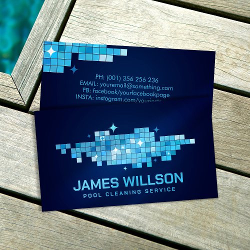 Professional Pool Cleaning Services Business Card
