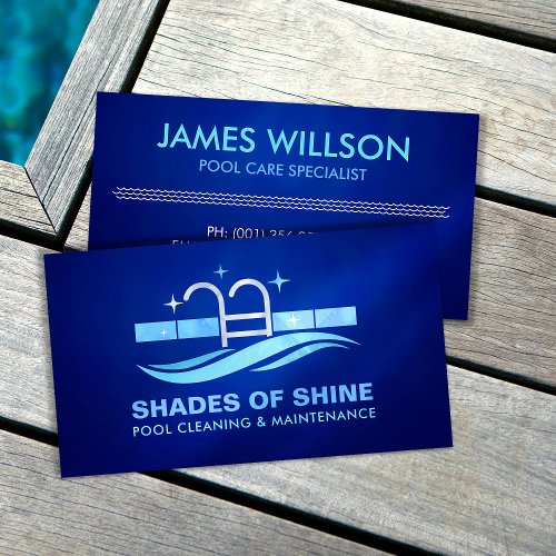 Professional Pool Cleaning Services Business Card