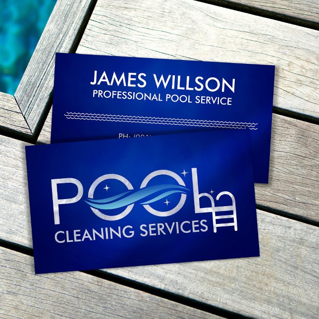 Professional Pool Cleaning Services Business Card (Creator Uploaded)