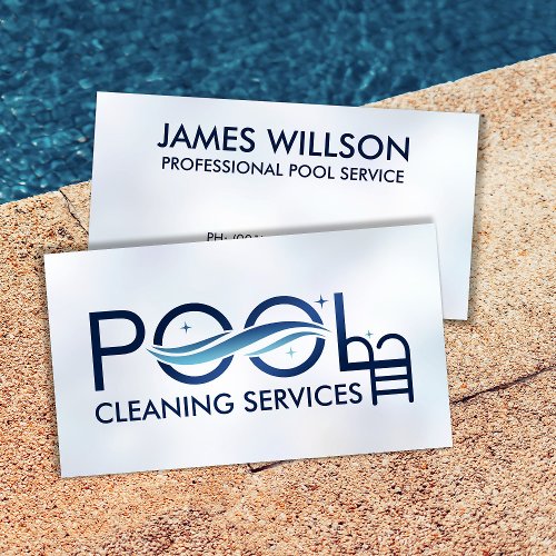 Professional Pool Cleaning Services Business Card