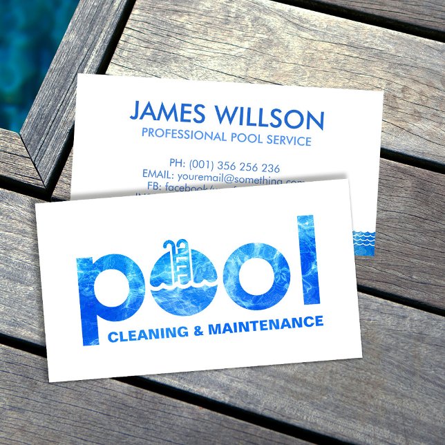 Professional Pool Cleaning Services Business Card (Creator Uploaded)