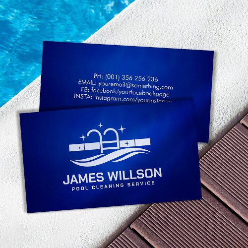 Professional Pool Cleaning Services Business Card