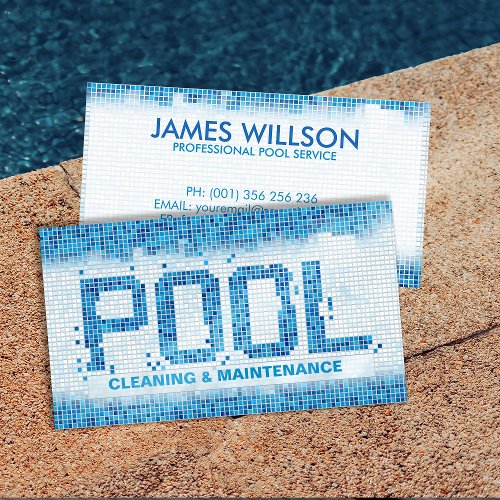 Professional Pool Cleaning Services Business Card