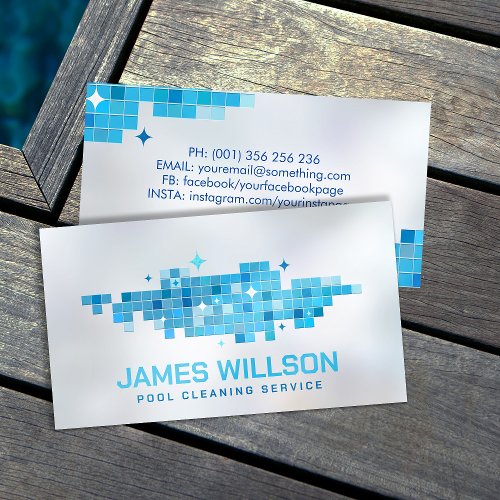 Professional Pool Cleaning Services Business Card