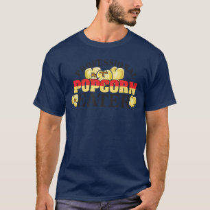 Professional Popcorn Eater I Love Snacks Movieheat T-Shirt