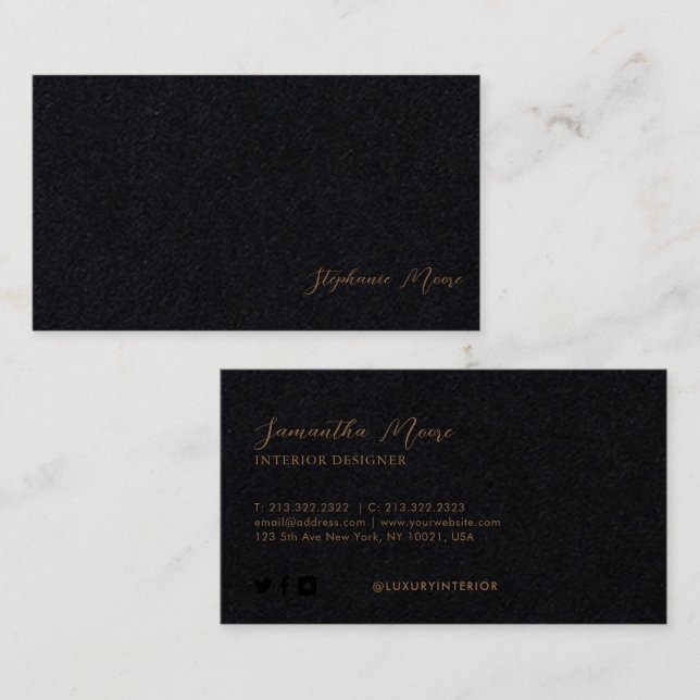 Professional Premium Black and Brown Signature Business Card (Front/Back)