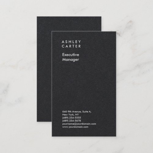 Professional premium black plain minimalist modern business card