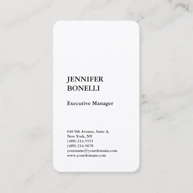 Professional Premium Silk Plain Modern Business Card (Front)
